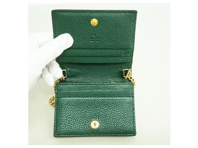 Gucci Zumi Bi-Fold Portemonnaie aus grünem Leder - Ansicht 3