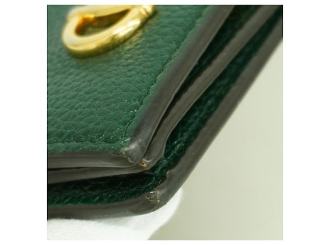 Gucci Zumi Bi-Fold Portemonnaie aus grünem Leder - Ansicht 6