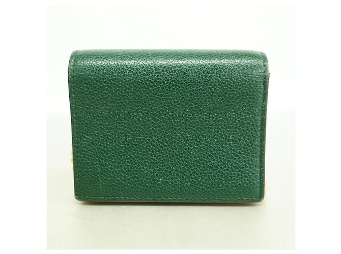Gucci Zumi Bi-Fold Portemonnaie aus grünem Leder - Ansicht 8