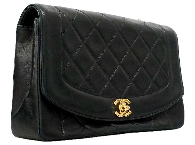 Borsa a tracolla Chanel Diana con catena Nero - vista 2