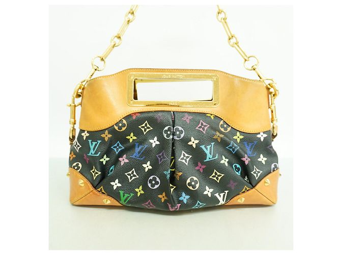Borsa Louis Vuitton Monogram Multicolor Judy GM Nero - vista 10