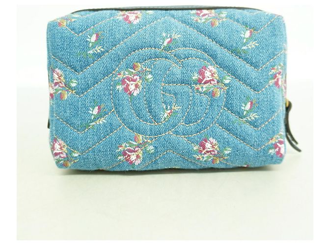 Bolsa Gucci GG Marmont em denim Azul marinho - vista 8