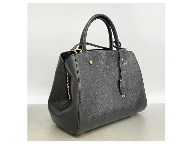 Borsa Louis Vuitton Monogram Empreinte Montaigne MM Nero - vista 2