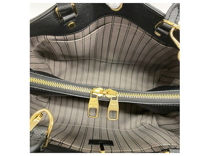Borsa Louis Vuitton Monogram Empreinte Montaigne MM Nero - vista 4