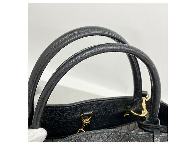 Borsa Louis Vuitton Monogram Empreinte Montaigne MM Nero - vista 8