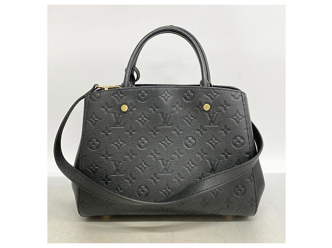 Borsa Louis Vuitton Monogram Empreinte Montaigne MM Nero - vista 9