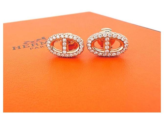 Hermès Pendientes Hermes K18PG Farandole en oro rosa Dorado - vista 2