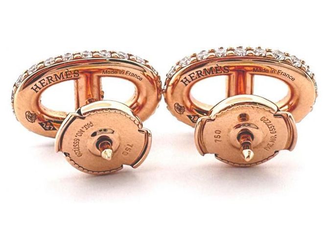 Hermès Pendientes Hermes K18PG Farandole en oro rosa Dorado - vista 4