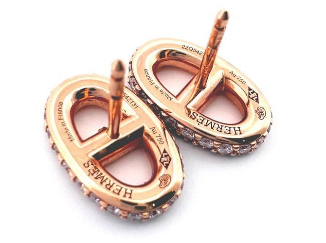 Hermès Pendientes Hermes K18PG Farandole en oro rosa Dorado - vista 5