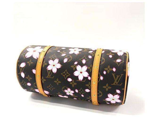 Louis Vuitton Monogram Cherry Blossom Papillon Handtasche Braun Pink Beige Monogramm - Ansicht 3