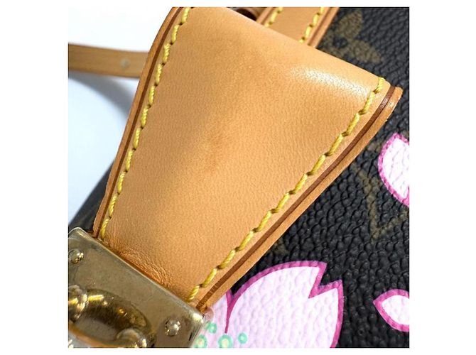 Louis Vuitton Monogram Cherry Blossom Papillon Handtasche Braun Pink Beige Monogramm - Ansicht 9