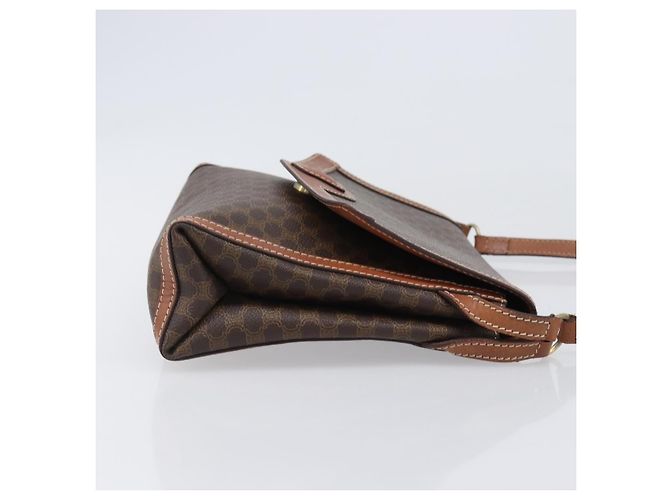 Céline Celine Vintage Macadam Canvas and Leather Marron - vue 3