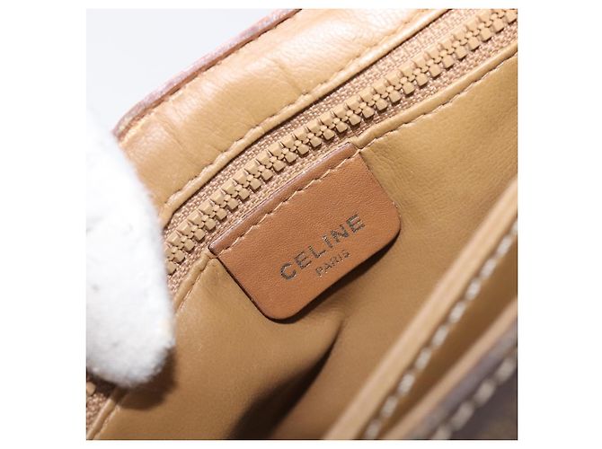Céline Celine Vintage Macadam Canvas and Leather Marron - vue 6