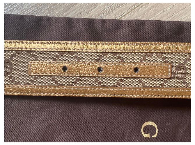 Cinturón Gucci GG Monogram Castaño Dorado - vista 4