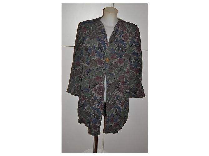 Giorgio Armani Jacke mit Blumenprint Rot Blau Grün Dunkelbraun - Ansicht 2