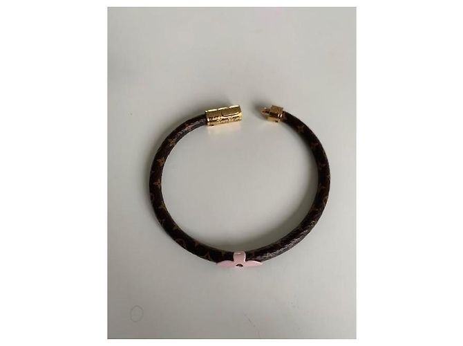 Louis Vuitton Monogram Lederarmband Braun Pink - Ansicht 5