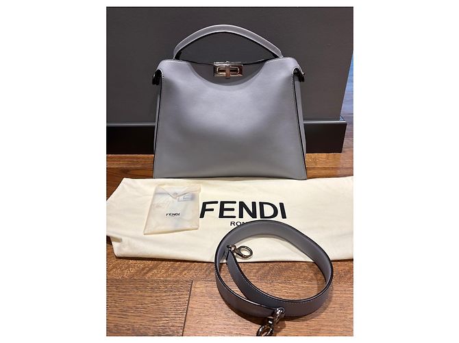 Fendi Peekaboo graue Lederhandtasche - Ansicht 2