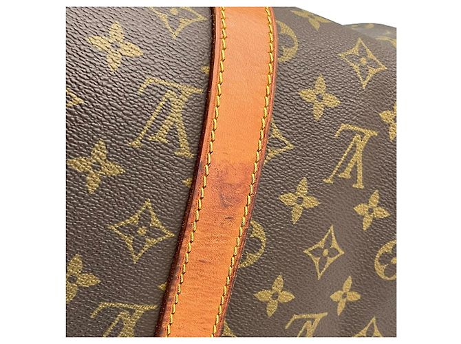 Bolsa Boston Louis Vuitton Keepall 50 Monogram Marrom Monograma - vista 23