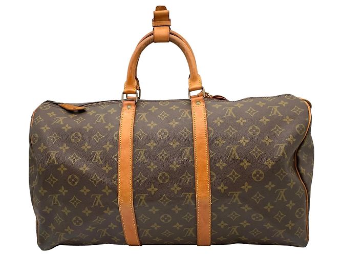 Bolsa Boston Louis Vuitton Keepall 50 Monogram Marrom Monograma - vista 3