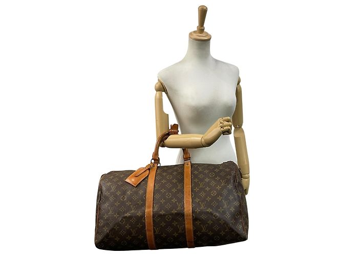 Bolsa Boston Louis Vuitton Keepall 50 Monogram Marrom Monograma - vista 4
