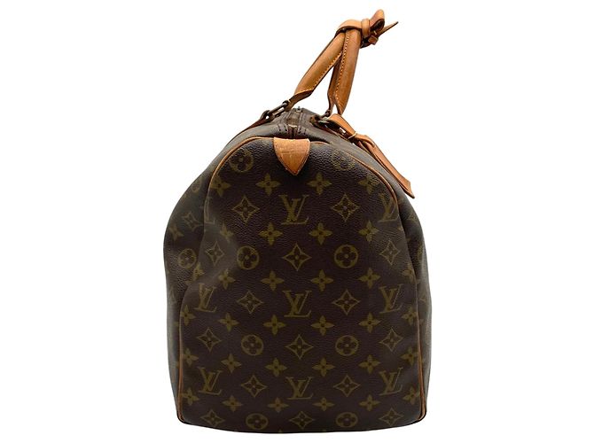 Bolsa Boston Louis Vuitton Keepall 50 Monogram Marrom Monograma - vista 7