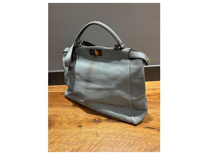 Borsa Fendi Peekaboo in pelle grigia Marrone Grigio - vista 2