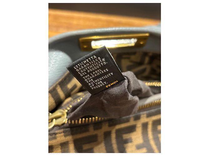 Borsa Fendi Peekaboo in pelle grigia Marrone Grigio - vista 5