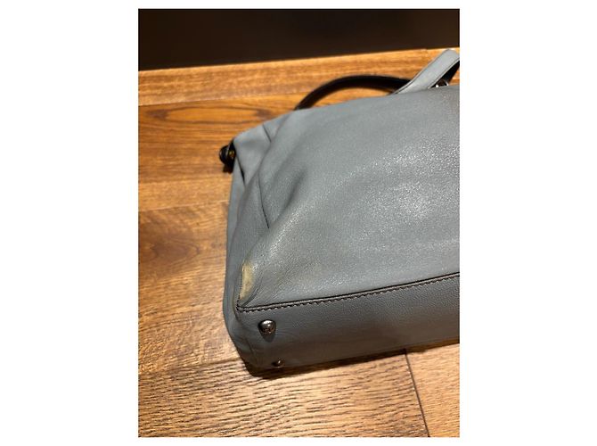 Borsa Fendi Peekaboo in pelle grigia Marrone Grigio - vista 8