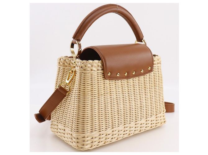 Louis Vuitton Capucines Wicker with Leather BB Beige - vista 3