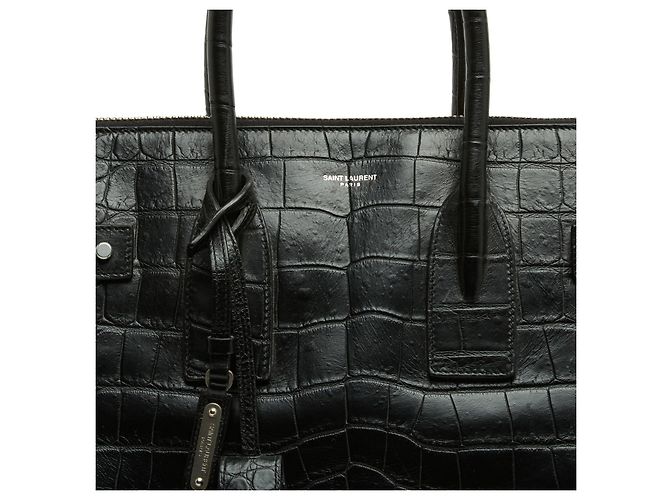 Autre Marque Saint Laurent Sac de Jour North South Pelle Nera Nero - vista 3