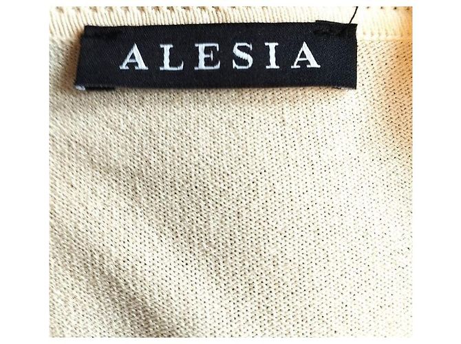 Autre Marque Jersey Alesia de punto crema y tul Crudo - vista 12