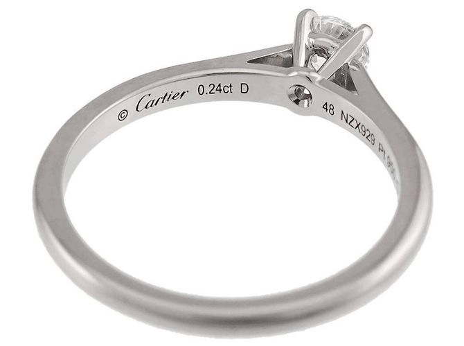 Cartier Platin Solitär Diamant Ring - Ansicht 3
