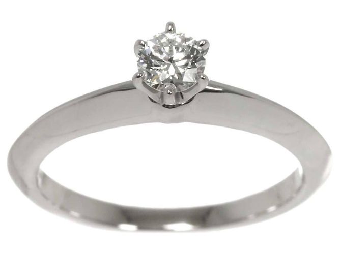 Autre Marque Tiffany & Co. Platin-Solitärring mit Diamant - Ansicht 2