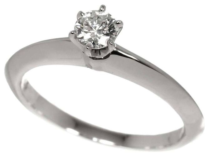 Autre Marque Tiffany & Co. Platin-Solitärring mit Diamant - Ansicht 5