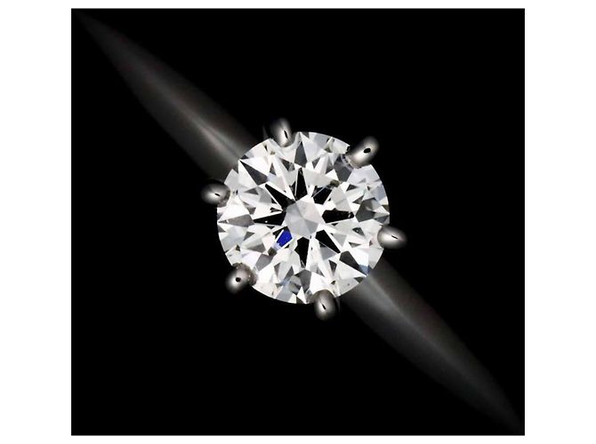 Autre Marque Tiffany & Co. Platin-Solitärring mit Diamant - Ansicht 6