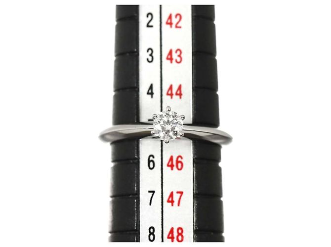 Autre Marque Tiffany & Co. Platin-Solitärring mit Diamant - Ansicht 7