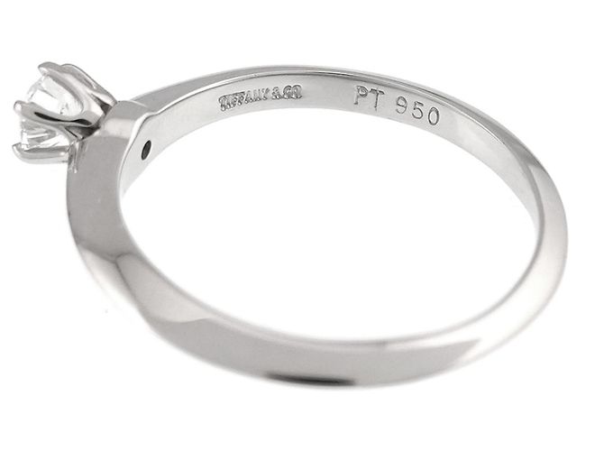 Autre Marque Tiffany & Co. Platin-Solitärring mit Diamant - Ansicht 3