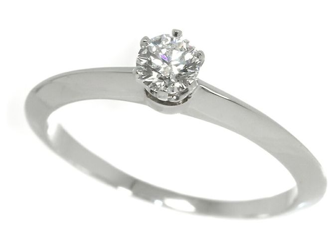 Autre Marque Tiffany & Co. Platin-Solitärring mit Diamant - Ansicht 5