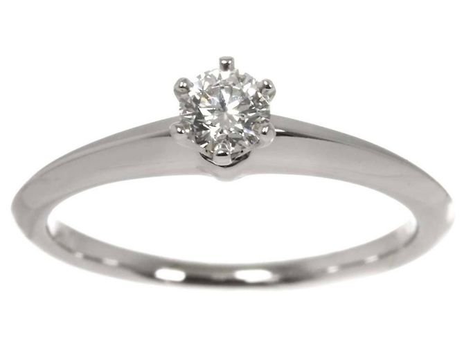 Autre Marque Tiffany & Co. Platin-Solitärring mit Diamant - Ansicht 2