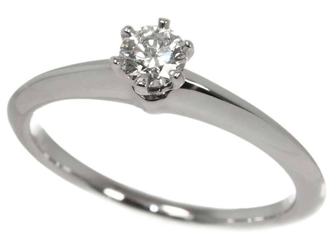 Autre Marque Tiffany & Co. Platin-Solitärring mit Diamant - Ansicht 5