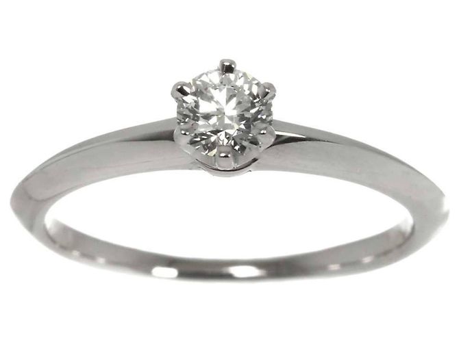 Autre Marque Tiffany & Co. Platin-Solitärring mit Diamant - Ansicht 2