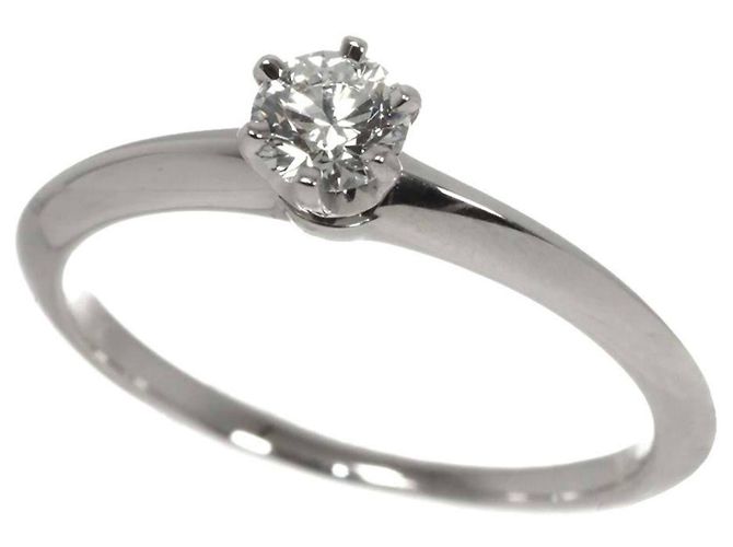 Autre Marque Tiffany & Co. Platin-Solitärring mit Diamant - Ansicht 5