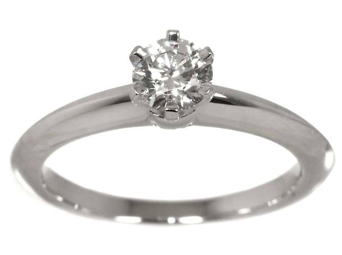 Autre Marque Tiffany & Co. Platin-Solitärring mit Diamant - Ansicht 2