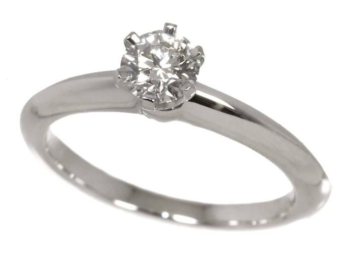 Autre Marque Tiffany & Co. Platin-Solitärring mit Diamant - Ansicht 5