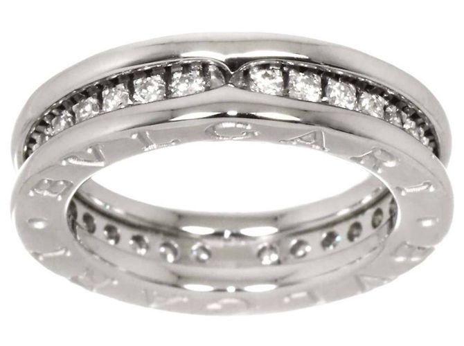 Bulgari Anello Bvlgari BVLGARI B-zero1 1-Band in Oro Bianco 18K e Diamanti - vista 2
