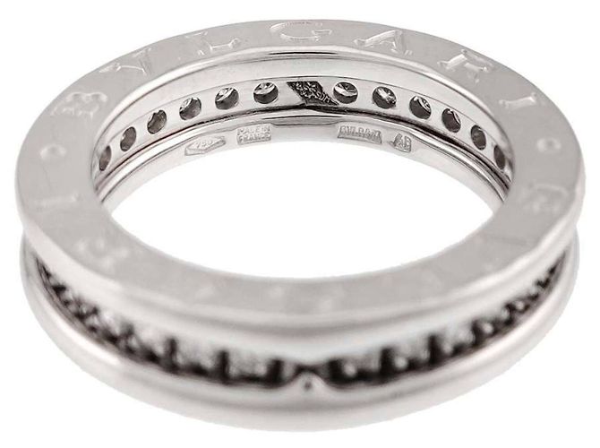 Bulgari Anello Bvlgari BVLGARI B-zero1 1-Band in Oro Bianco 18K e Diamanti - vista 3