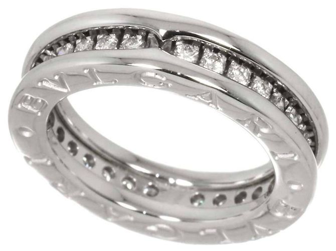 Bulgari Anello Bvlgari BVLGARI B-zero1 1-Band in Oro Bianco 18K e Diamanti - vista 4