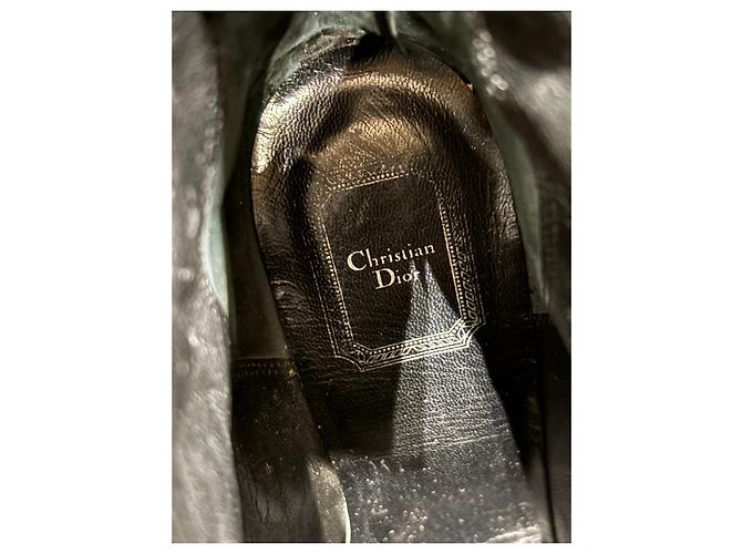 Christian Dior Stivaletti in pelle nera a punta Nero - vista 7