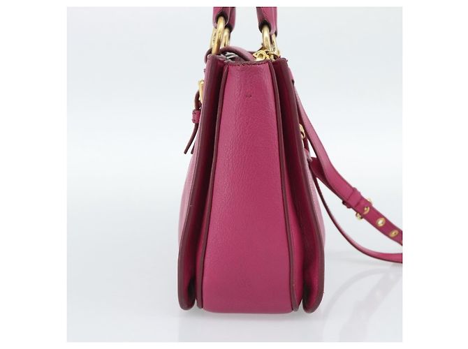 Miu Miu Madras Convertible Lock Leather Medium Rosa - vista 3