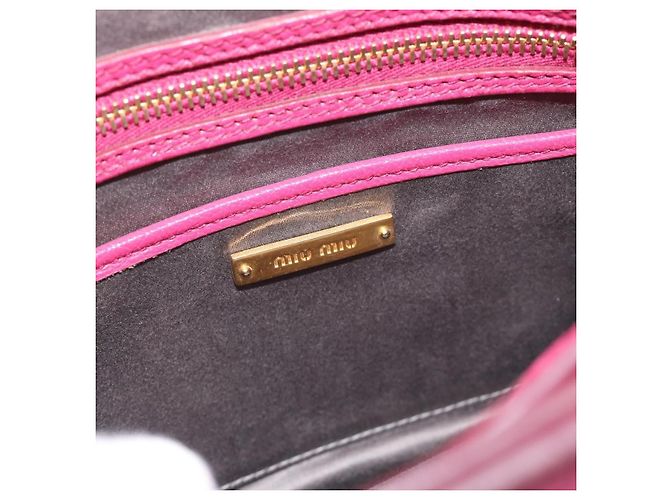 Miu Miu Madras Convertible Lock Leather Medium Rosa - vista 6